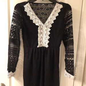 Black w/ White Collared Dress
